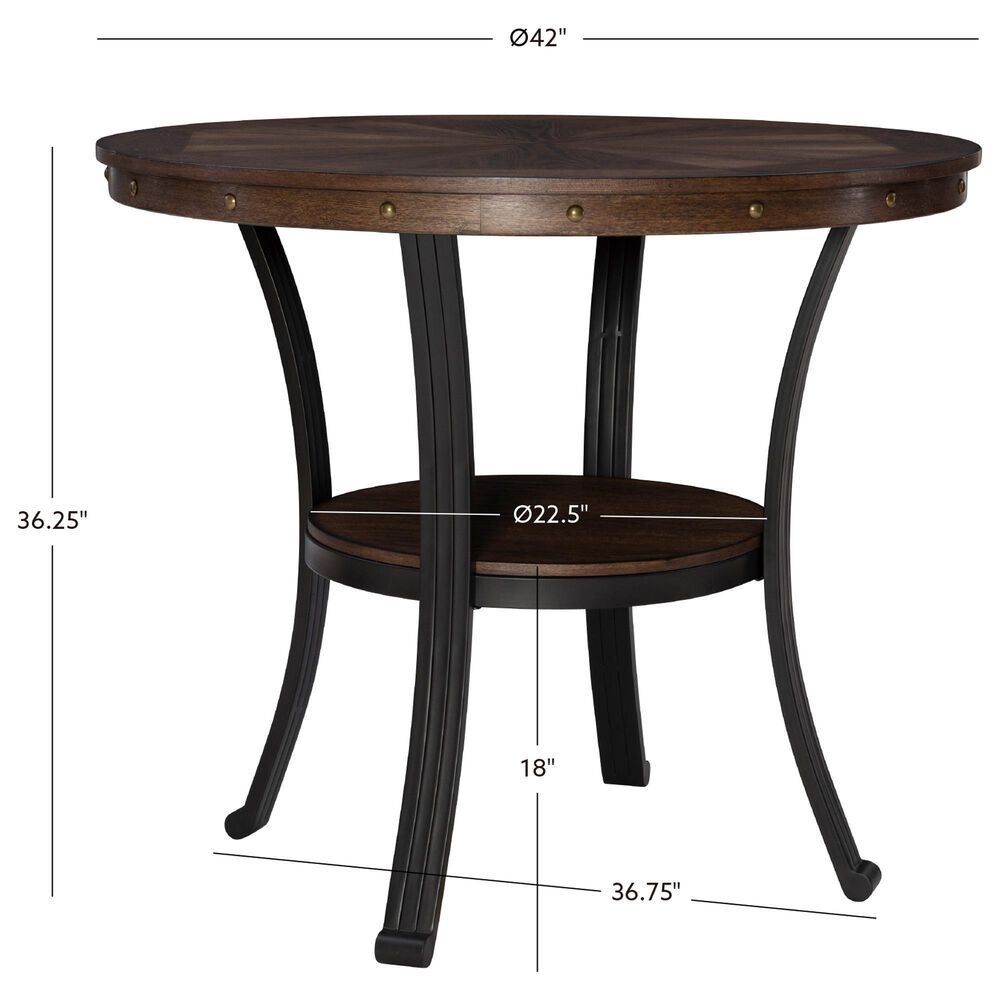 Linon Home Decor Franklin Counter Height Table in Umber Brown and Black - Table Only, , large