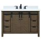 Lexora Home Marsyas 48" Single Bathroom Vanity in Rustic Brown with White Cultured Marble Top and and Rectangular Sink, , large
