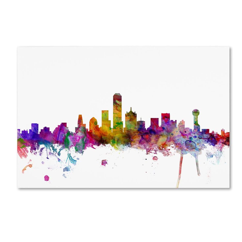Timberlake Michael Tompsett "Dallas Texas Skyline" Canvas Art, , large
