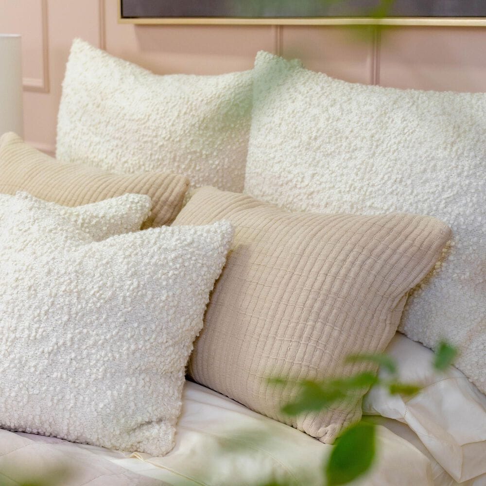 Pom Pom At Home Murphy 20" Square Throw Pillow in Ivory, , large
