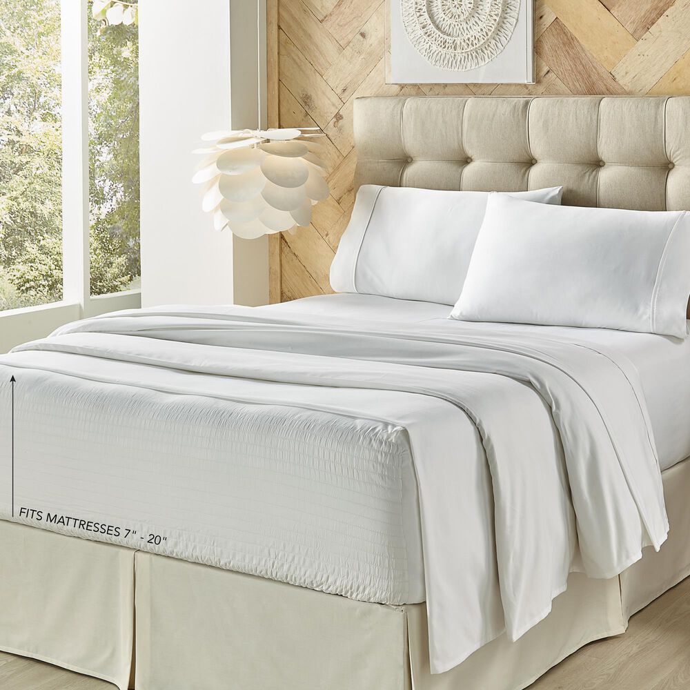 J. Queen New York Royal Fit 4-Piece Full Sheet Set in White, , large