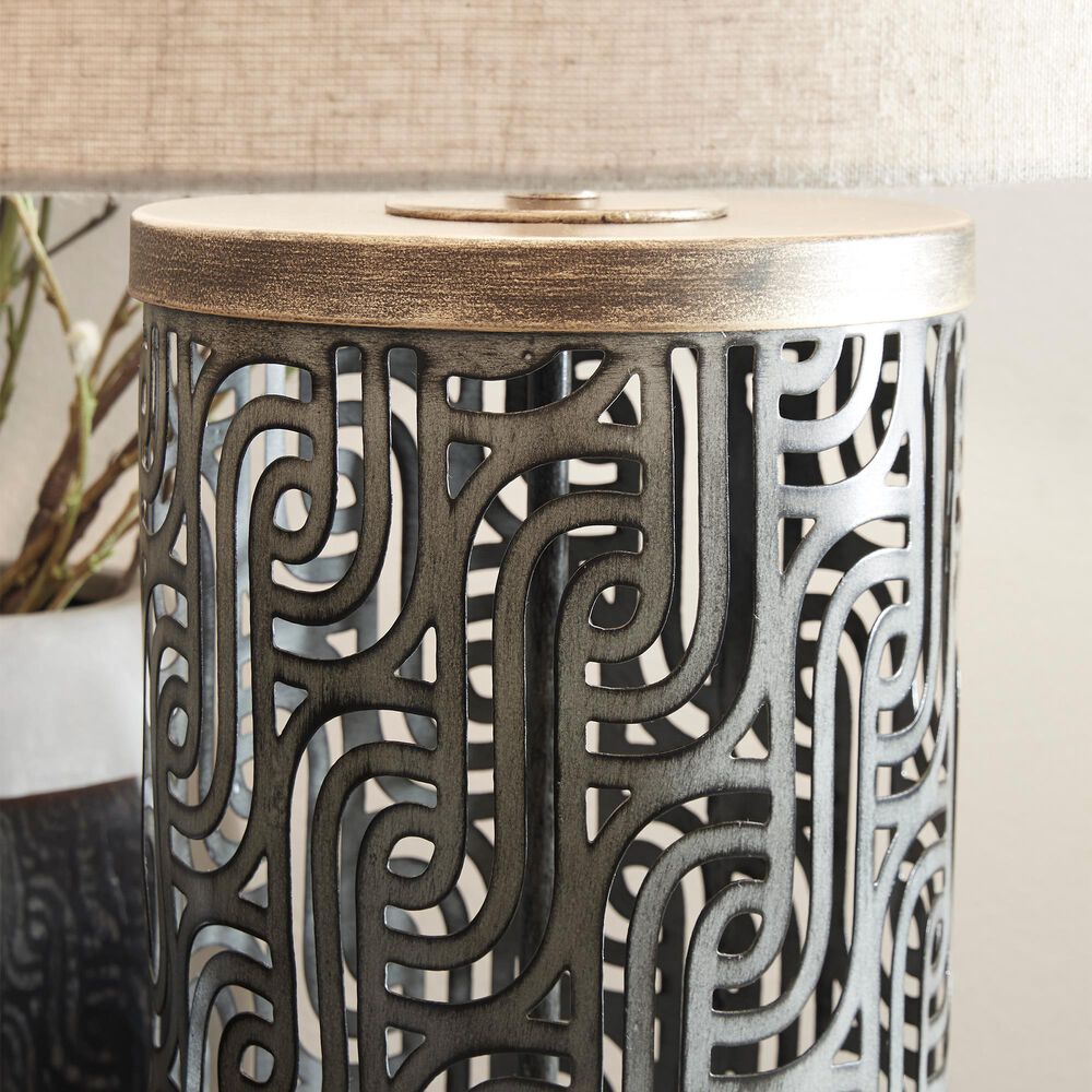 Ashley Dayo Table Lamp in Antiqued Gray and Gold, , large