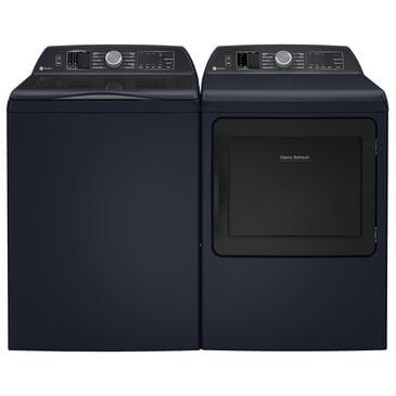 GE Profile 5.4 Cu. Ft. Top Load Washer and 7.3 Cu. Ft. Electric Dryer Laundry Pair in Sapphire Blue, , large