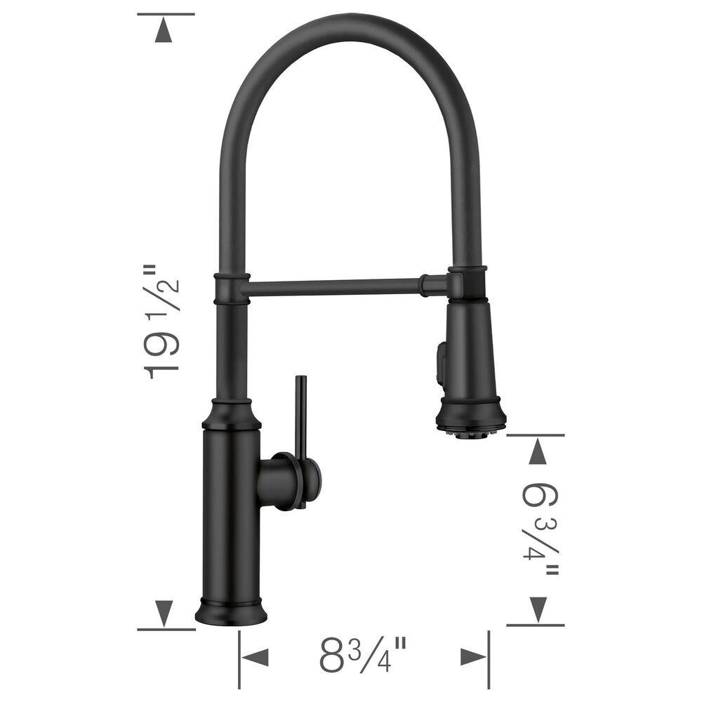 Blanco Empressa Semi Pro Kitchen Faucet 1.5 GPM in Matte Black, , large