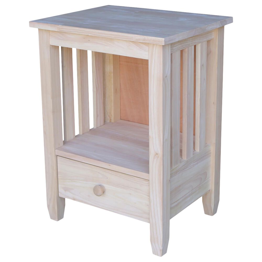 International Concepts Modern Farmhouse Mission End Table in Unfinished, , large