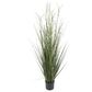 Maple and Jade 60" Indoor/Outdoor Tall Artificial Onion Grass with Black Plastic Pot in Green, , large