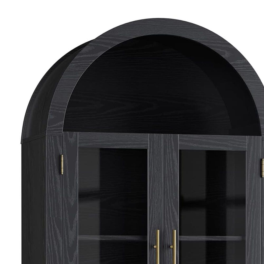GARVEE 63" Arched Kitchen Pantry Cabinet in Black, , large