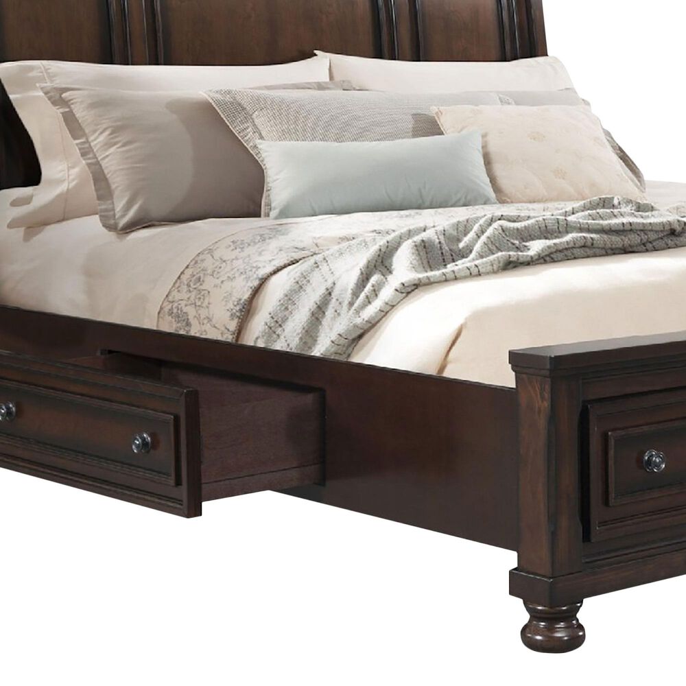 Mayberry Hill Kingston King Storage Bed in Dark Walnut, , large