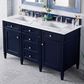 James Martin Vanities Brittany 60" Double Bathroom Vanity in Victory Blue with 3 cm Arctic Fall Solid Surface Top, , large