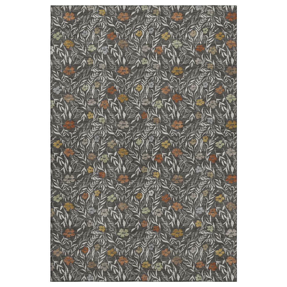 Dalyn Rug Company Soft Essentials Floral Graphite 9" x 12" Indoor/Outdoor Area Rug, , large
