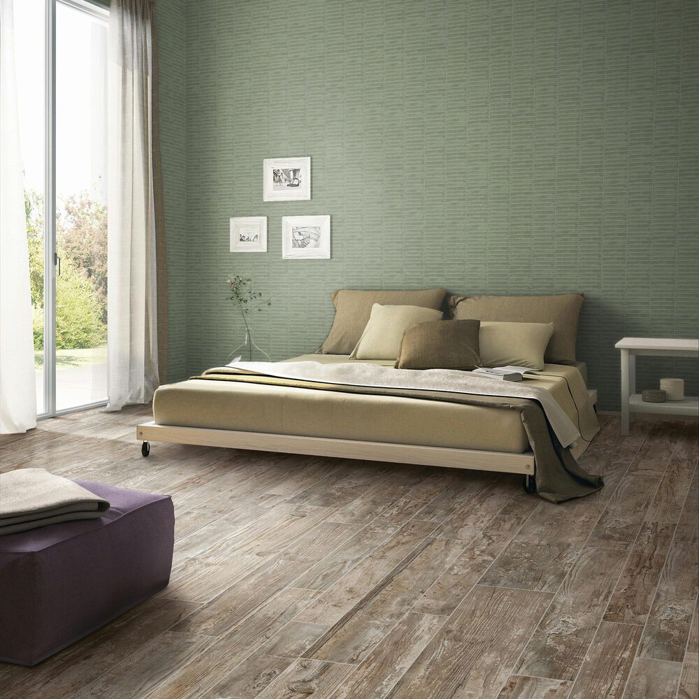 Dal-Tile Artcrafted Aloe 1&quot; x 6&quot; Straight Joint on 11.5&quot; x 9.75&quot; Glazed Ceramic Mosaic Sheet, , large