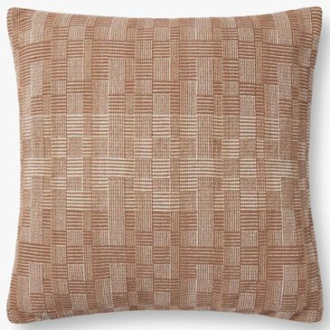 Loloi Dolly 22" x 22" Throw Pillow in Clay and Natural, , large