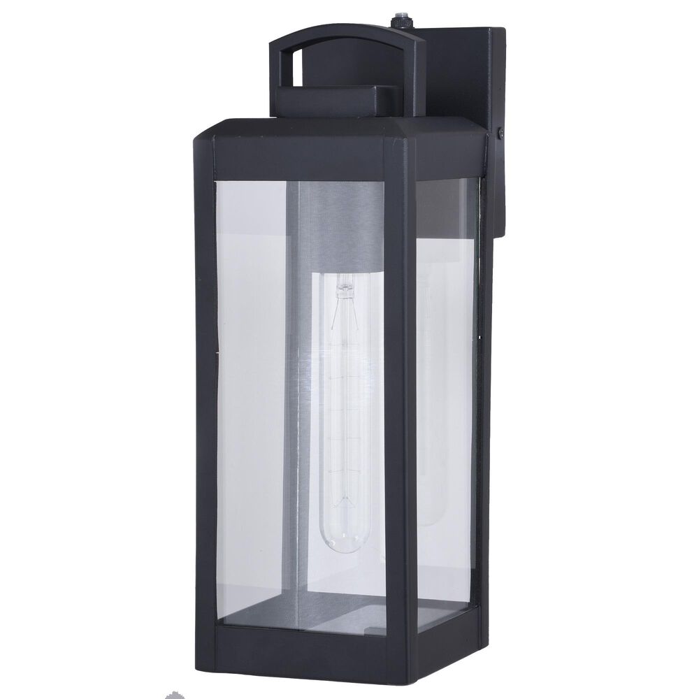 Vaxcel Kinzie 14.25" 1-Light Outdoor Wall Sconce in Textured Black, , large