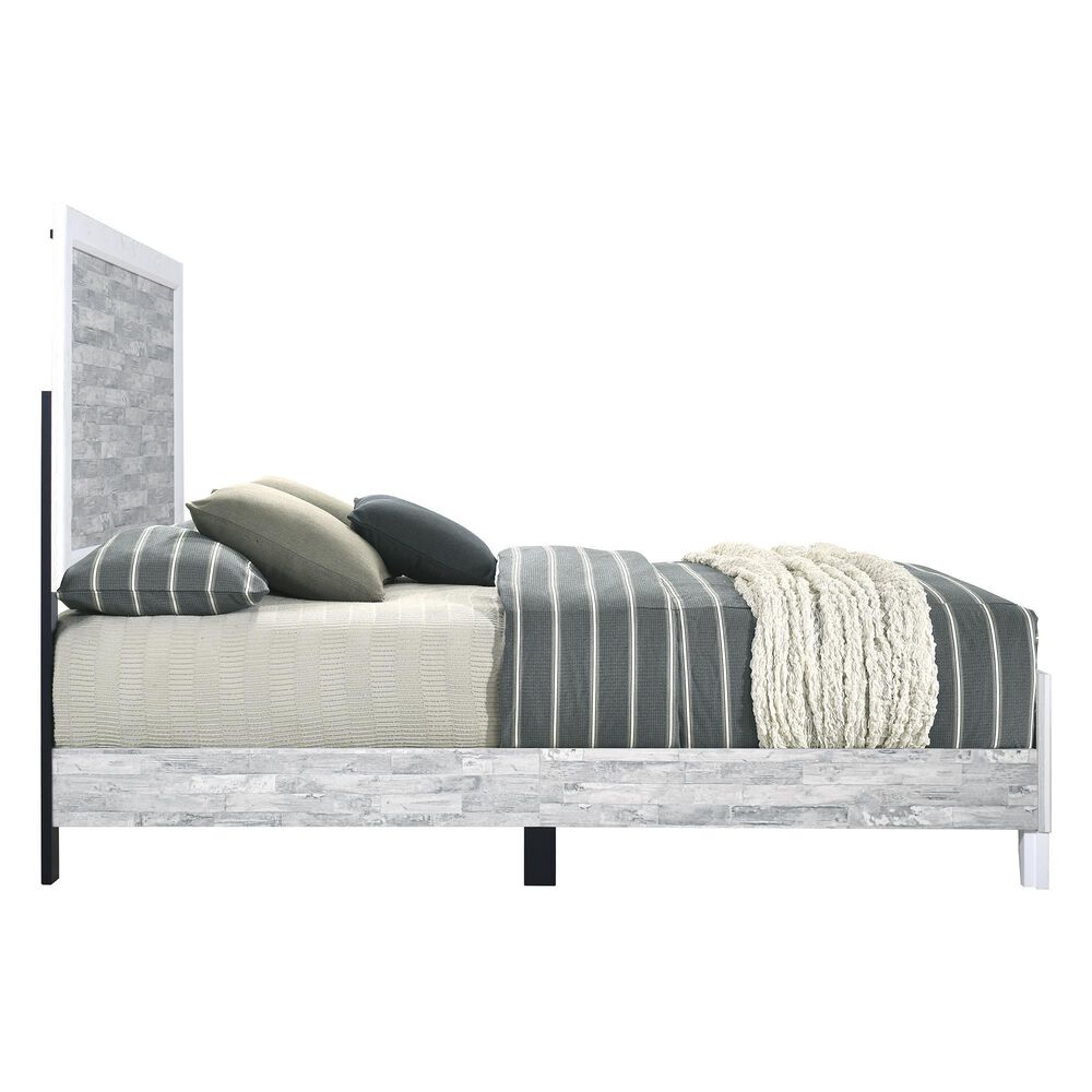 Titanic Furniture Artic King Panel Bed in Gray and White, , large