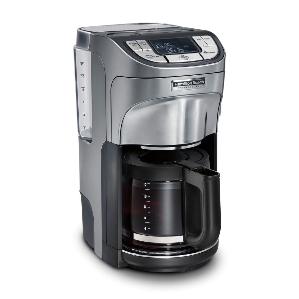 Hamilton Beach 12-Cup Professional Programmable Coffee Maker in Silver, , large