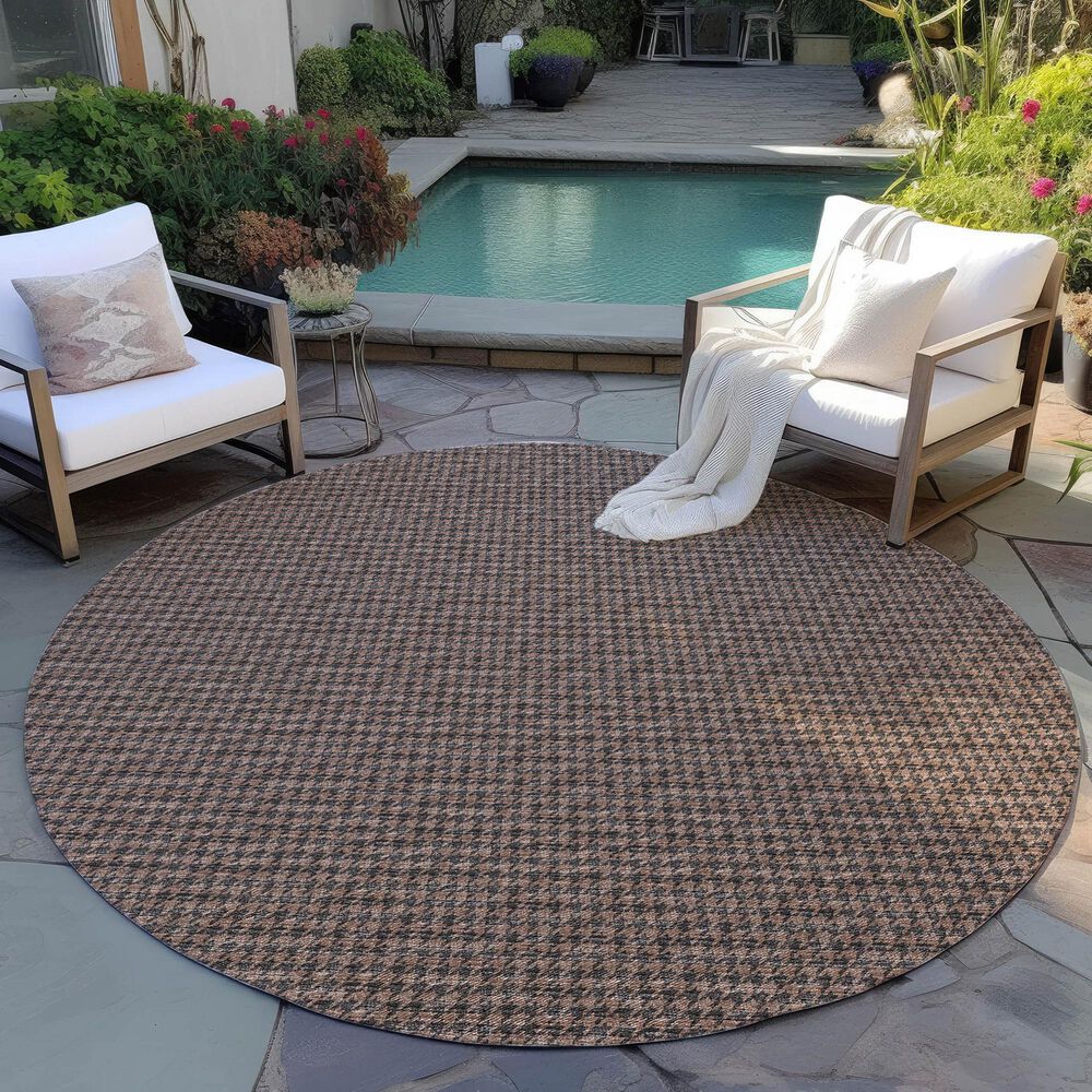Dalyn Rug Company Hinton 6&#39; Round Chocolate Indoor/Outdoor Area Rug, , large