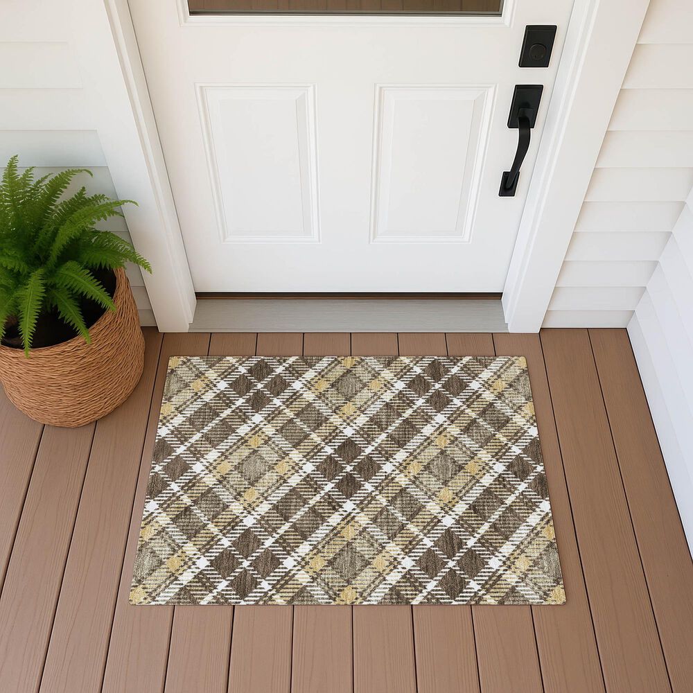 Dalyn Rug Company Soft Essentials Plaid Chocolate 2'6" x 3'10" Indoor/Outdoor Area Rug, , large