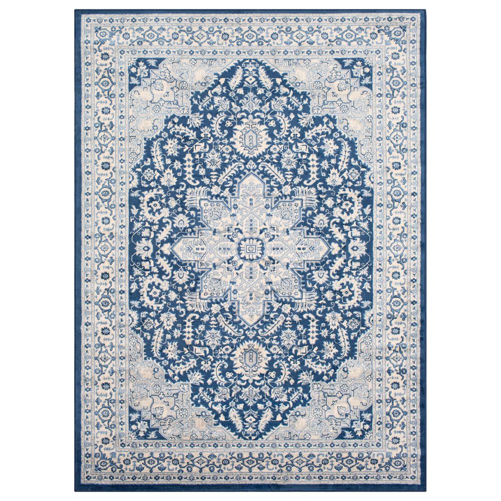 Surya Monaco MOC-2314 2' x 3' Navy, Cream and Silver Gray Scatter Rug, , large
