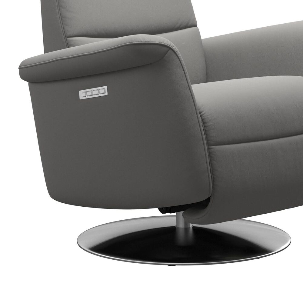 Stressless Mike Medium Power Recliner in Paloma Silver Grey, , large
