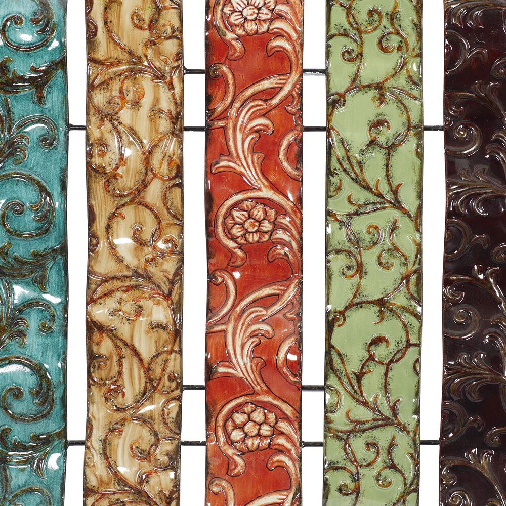 Maple and Jade 20&quot; x 24&quot; Abstract Wall Decor in Aqua, Beige, Red, Pale Green and Dark Brown, , large