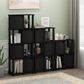 HOMLUX 3-Tier Storage Bookcase with Two Doors in Black Oak and Black, , large