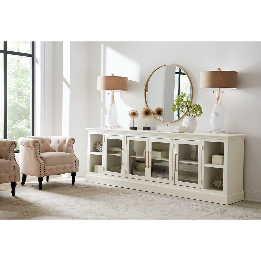 Riva Ridge Byron 98&quot; TV Console with 4 Doors in White, , large