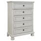 Ashley Robbinsdale 5 Drawer Single Knob Chest in Antique White, , large