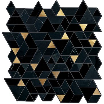 Dal-Tile Pietra Divina Nero Marquina Black Blend Spectrum Mosaic Tile, , large