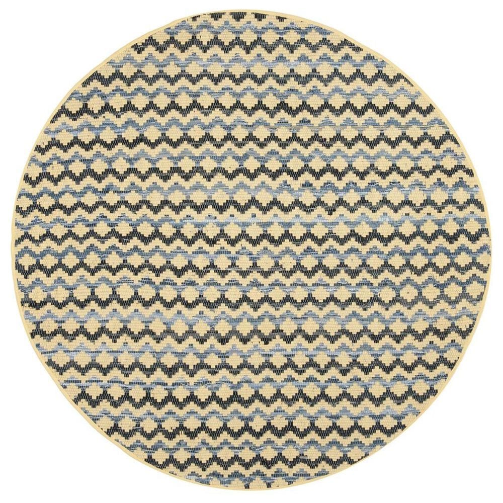 Safavieh Montauk 6" Round Gold, Blue and Black Area Rug, , large