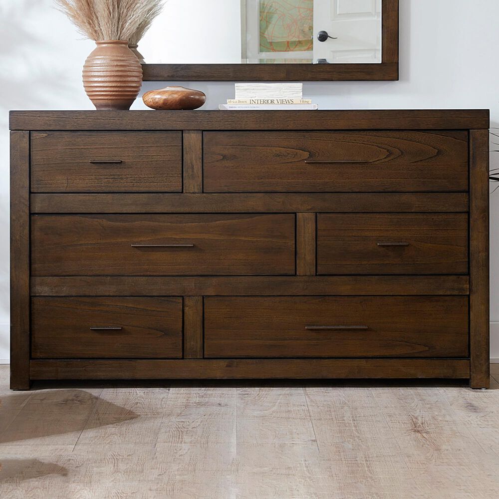 Riva Ridge Modern Loft 6-Drawer Dresser in Brownstone, , large
