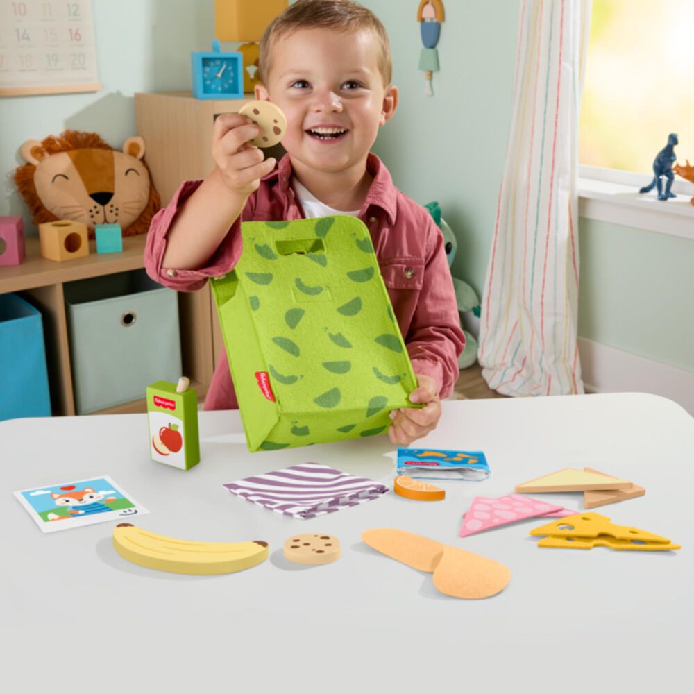 Fisher Price 18-Piece Wooden Pack and Snack Lunch, , large