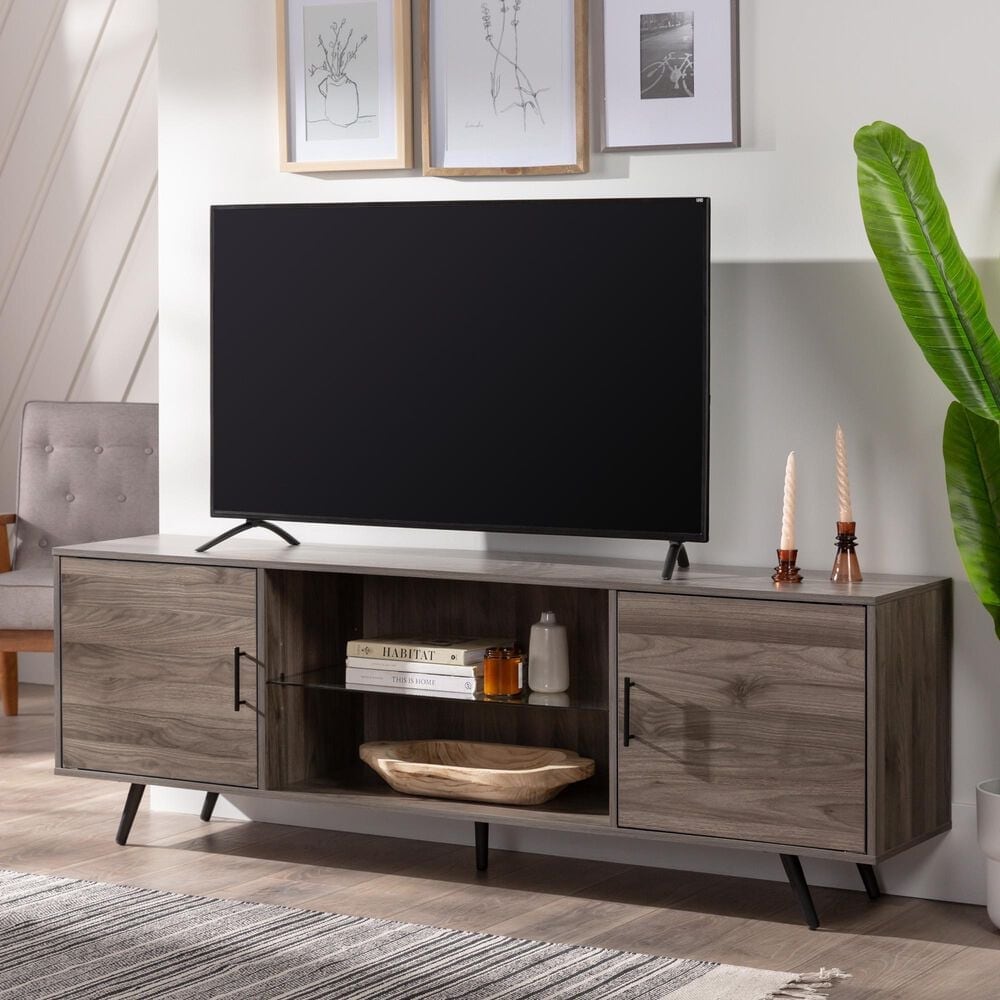 Walker Edison Nora 70&quot; TV Stand in Slate Grey, , large