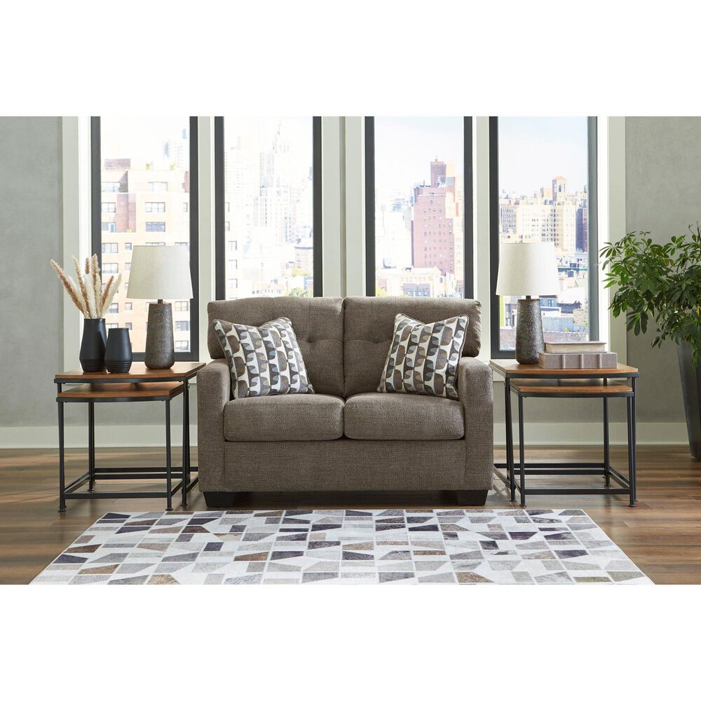 Ashley Mahoney Stationary Loveseat in Chocolate, , large