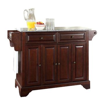 Crosley Furniture LaFayette Solid Granite Top Kitchen Island in Vintage Mahogany, , large