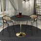 Leisuremod LeisureMod Verve Collection Modern Bar Height Table Brushed Gold Base with 48 Round Black Marbelized Sintered Stone Top, , large