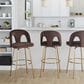 LumiSource Ava Swivel Bar Stool with Espresso Velvet Upholstery in Gold (Set of 2), , large