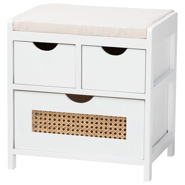 Baxton Studio Bastian Storage Bench in White and Natural, , large
