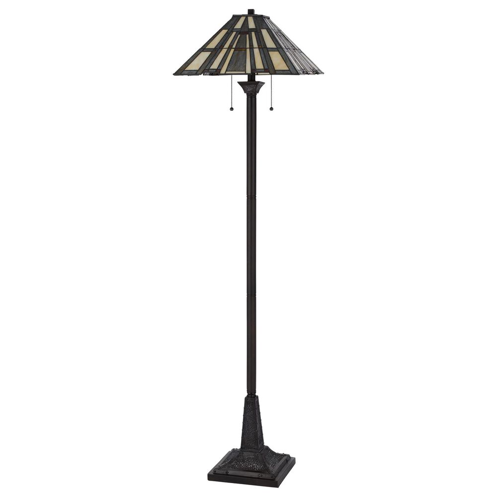 Cal Lighting Tiffany Floor Lamp with Pull Chain Switch in Dark Bronze, , large