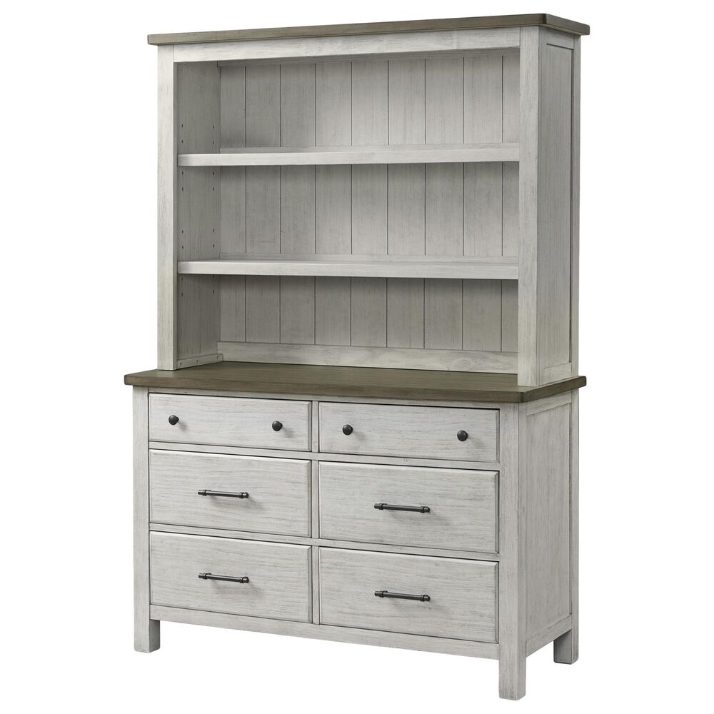 Eastern Shore Timber Ridge Bookcase in Weather White and Sierra Brown, , large