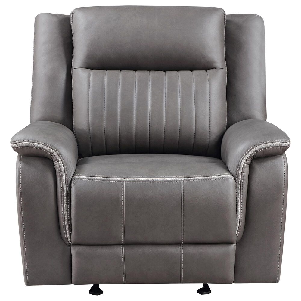 New Heritage Design Enzo Manual Glider Recliner in Gray, , large