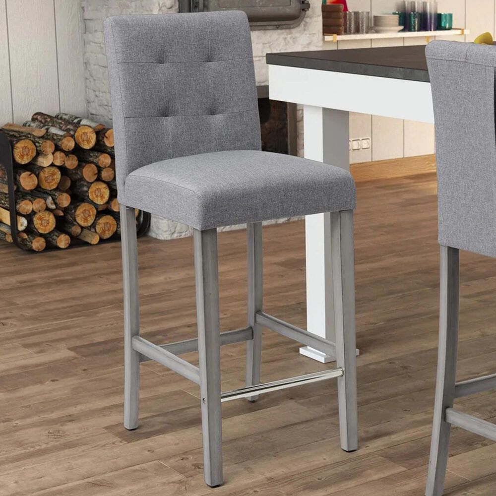 CorLiving Leila 31&quot; Bar Stool in Silver Grey, , large