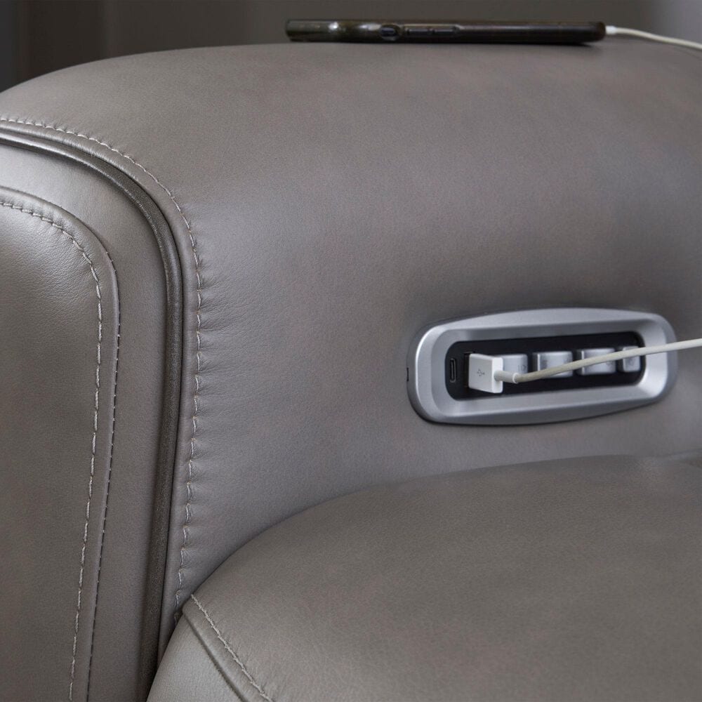 Ashley 5Z-Comfort Power Recliner Loveseat with Console and Adjustable Headrest in Coin, , large
