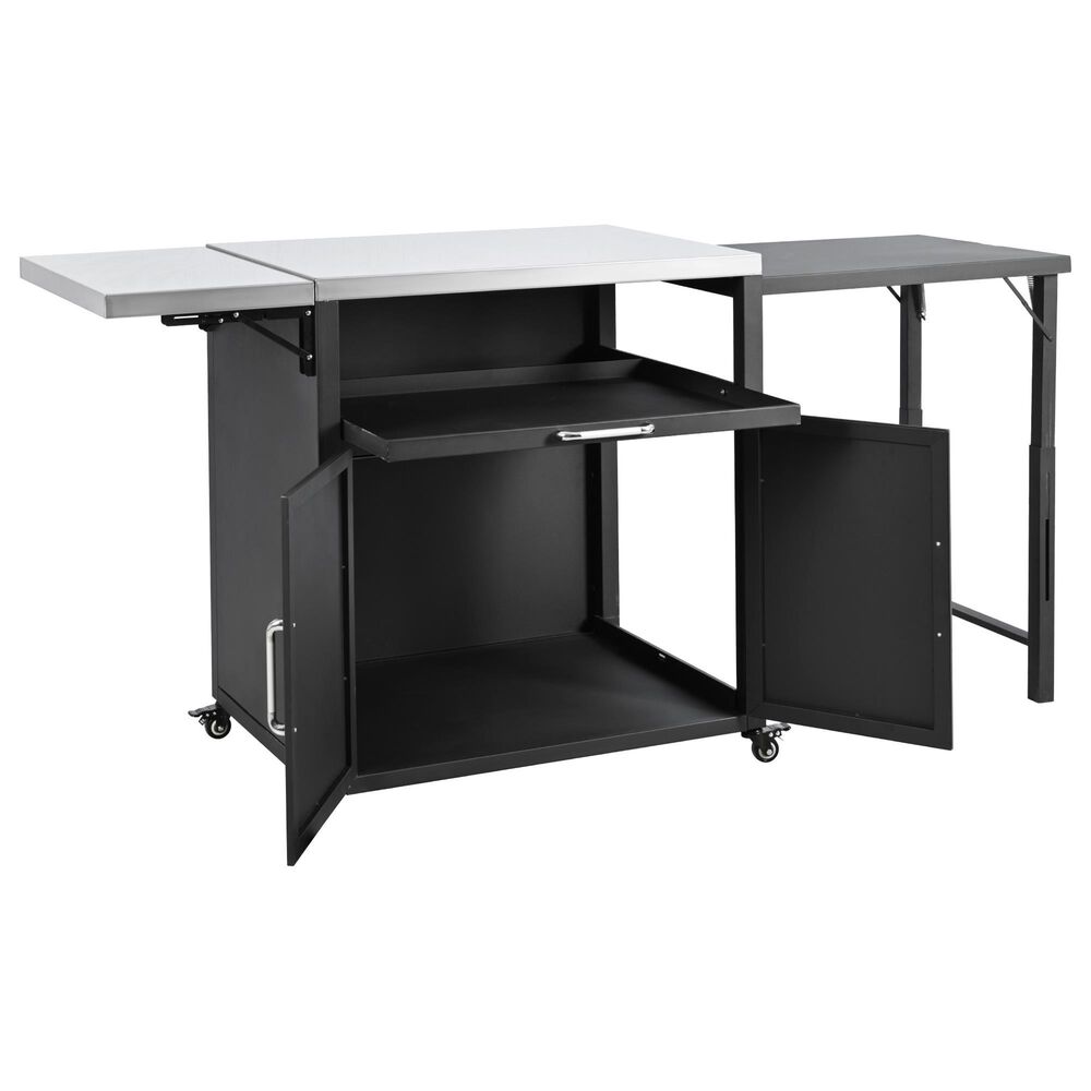 Hearth and Haven Patio Serving Cart in Matte Black, , large