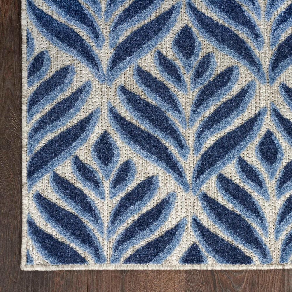 Nourison Aloha Floral 6&#39; x 9&#39; Blue Indoor/Outdoor Area Rug, , large