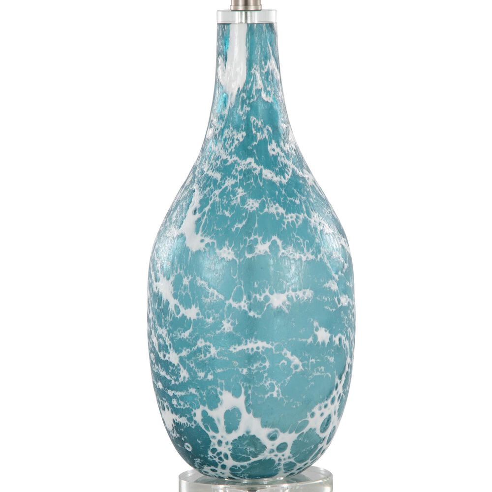 LumiSource Rocca Glass Table Lamp in Sapphire Blue, White, Brushed Nickel and Clear (Set of 2), , large