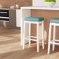 Linon Home Decor Claridge Bar Stool with Teal Cushion in Bright White, , large