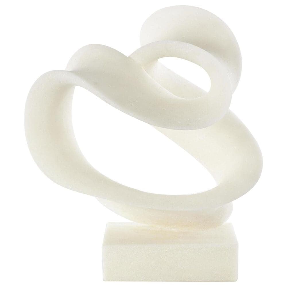 Maple and Jade 19&quot; Twisted Wave Decorative Sculpture in Matte White, , large