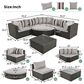 HOMLUX 7-piece Outdoor Conversation Set with Black Wicker in Light Gray, , large