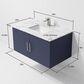 Lexora Home Geneva 36" Single Bathroom Vanity in Navy Blue with 2 cm White Carrara Marble Top and Rectangular Sink, , large