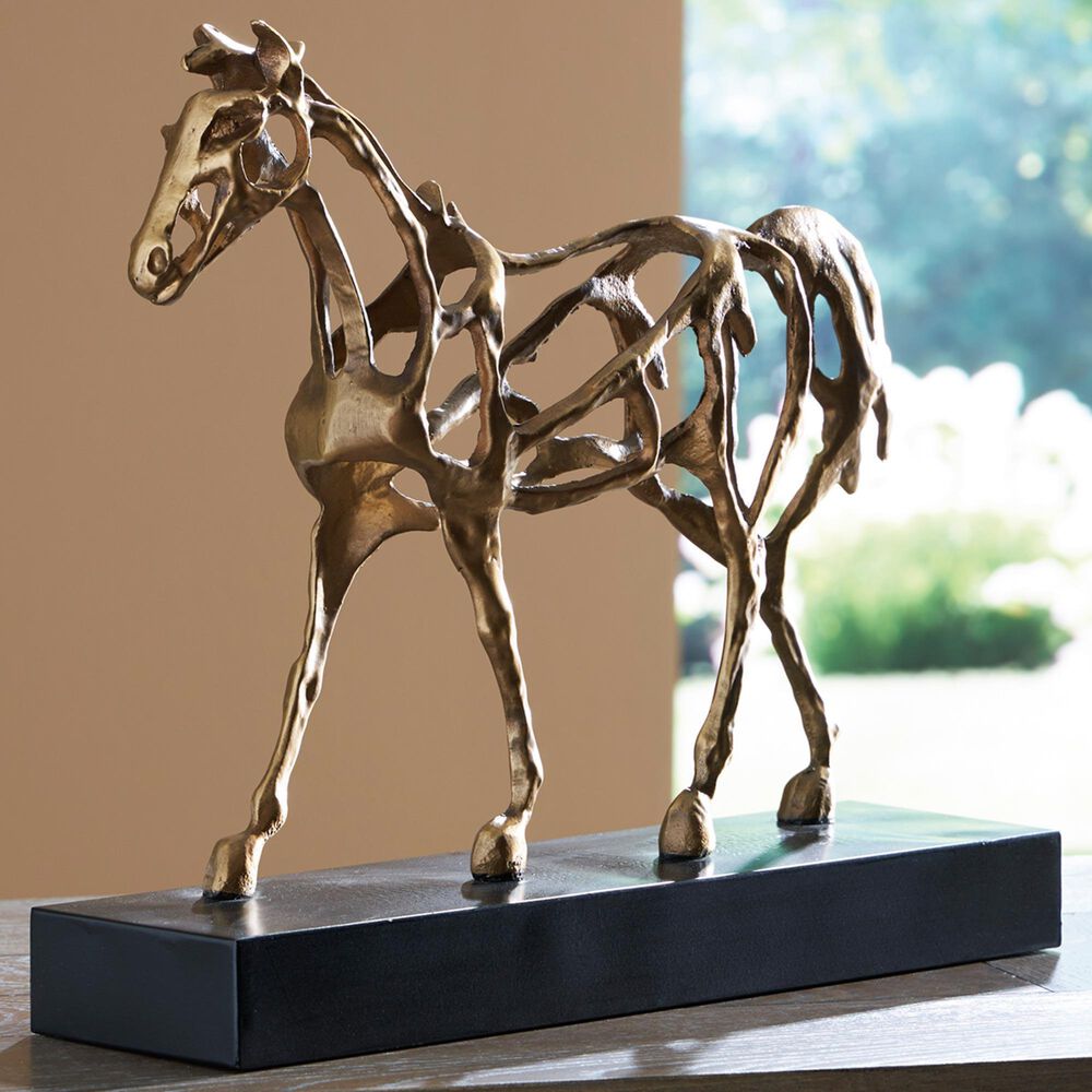 Ashley Grainville Sculpture in Antique Gold and Black, , large